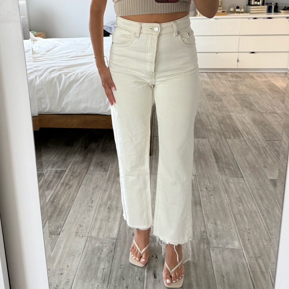 Zara Cream High Rise Jeans
